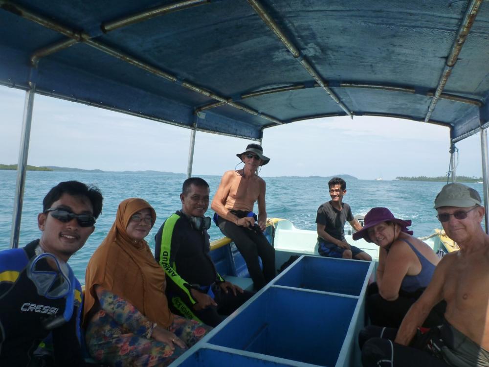 Persephone and us joined with new friends to go scuba diving along the reef.  The young man on the left is Rhazi,  the island